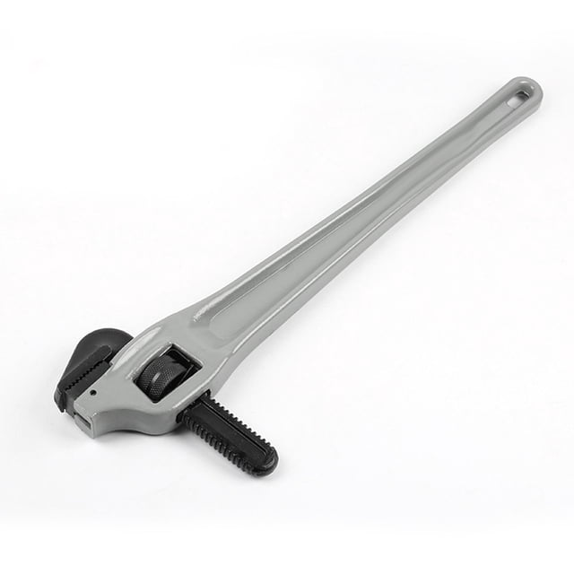 Llave de tubo ajustable de aleación de aluminio resistente, llave de plomería con mordaza de gancho flotante Cr Mo y mango en forma de I, 24 pulgadas, apertura de 100 mm