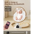 thumbnail image 6 of PRVAETU Baby Swing for Infants,5 Speeds,10 Lullabies,5-Point Harness,Electric Rocking Chair for Toddlers with Bluetooth,Remote Control,Touch Panel,White, 6 of 7