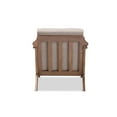 thumbnail image 4 of Baxton Studio Bianca Mid-Century Modern Walnut Wood Light Grey Fabric Tufted Lounge Chair, 4 of 7