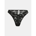thumbnail image 4 of No Boundaries Women's Crossover Lace Thong Panty, Sizes XS to XXXL, 4 of 4