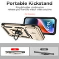 thumbnail image 2 of Allytechgroup Rotatable Ring Holder Case for iPhone 16e, Military Grade Drop Protection Slide Camera Cover  Anti-Scratch Stand Shockproof Case Support Magnetic Car Mount for Women Men, Gold, 2 of 9