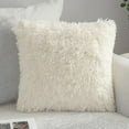 thumbnail image 2 of Set Of 2 Fluffy Faux Fur Cushions Soft Artificial Fur 43x43 Cm, 2 of 5
