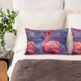 thumbnail image 3 of Pofeuu Digital Flamingo Vibrant Art Print Satin Pillowcase for Hair and Skin Pillow Cases, Silk Pillow Cases, Soft Cooling Pillow Covers, 20x30 Inches（Pillow core not included）, 3 of 7