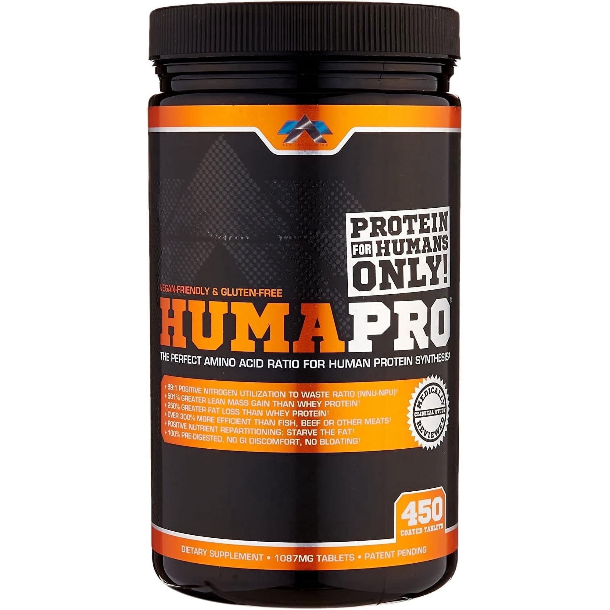 Humapro | Whole Food Protein Equivalent, Protein Matrix Formulated for Humans, Essential Amino Acids, Easy Digestion, Lean Muscle Gain | 450 Tablets (90 Serving)