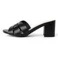 thumbnail image 2 of J. Adams Nori Mules for Women - Dressy Slip On Comfortable and Stylish Interlocking Straps Block Chunky Heeled Sandals, 2 of 7
