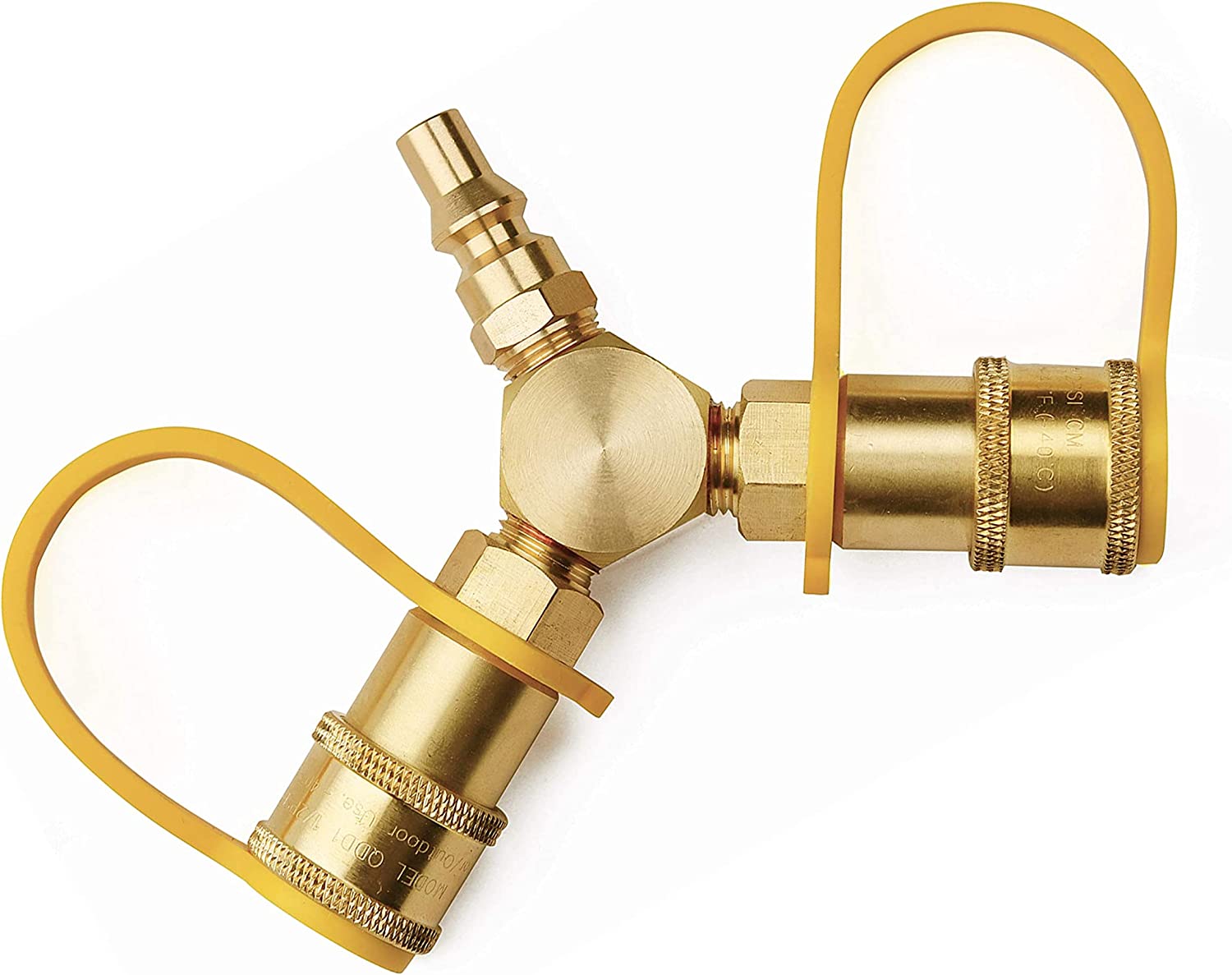 RV Propane Quick Connect Y Splitter Propane Splitter 1/4" Quick Connect Propane Hose Fittings