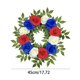 thumbnail image 3 of Corona patriótica de rosas artificiales | Corona floral roja, blanca y azul para la puerta del 4 de julio | Corona de flores artificiales para el Día de la Independencia y el Día de los Caídos, 3 of 9