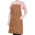 thumbnail image 5 of Orange Occult Pattern Apron-Garden Aprons for Women with Pockets-Cotton Linen Waterproof Kitchen Cooking Gardening Aprons Adjustable for Kitchen,Cooking,BBQ and Salon 33x27 Inch, 5 of 7