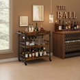 thumbnail image 4 of Yeshouse Bar Cart for The Home - 3-Tier Rolling Serving Carts with Wine Rack and Glass Holder - Mobile Kitchen Shelf, Microwave Drink Cart for Living Rooms, Dining Rooms, Kitchens, 4 of 8