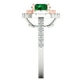 thumbnail image 3 of 1.615 ct Round Cut Simulated Emerald Solitaire with Simulated Diamond Accents 14K White/Rose Gold Womens Engagement Ring, 3 of 5