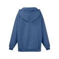 thumbnail image 5 of Zip Up Hoodie Women Long Sleeve Plus Size Plain Hooded Sweatshirts Fall Winter Trendy Casual Jacket with Pockets Shirts(Navy,S), 5 of 6