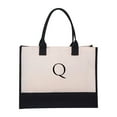 thumbnail image 1 of Canvas Bag With Adjustable Zipper Strap For Initial And Makeup Bags, Womens Birthday Gift, 1 of 1