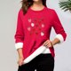 thumbnail image 1 of Heisall Womens Base Layer Shirts Autumn Winter Floral Print Round Neck Long Sleeve Thickened Fleece Teddy Shearling Warm Fitted Thermal Tops for Daily Cold Weather Wear, 1 of 3