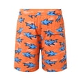 thumbnail image 4 of Tisuna Mens Swim Shorts Shark Print Drawstring Elastic Waist Straight Leg Swim Trunks Soft Comfort Fit Men Summer Pool Surfing Shorts Orange Size L, 4 of 7