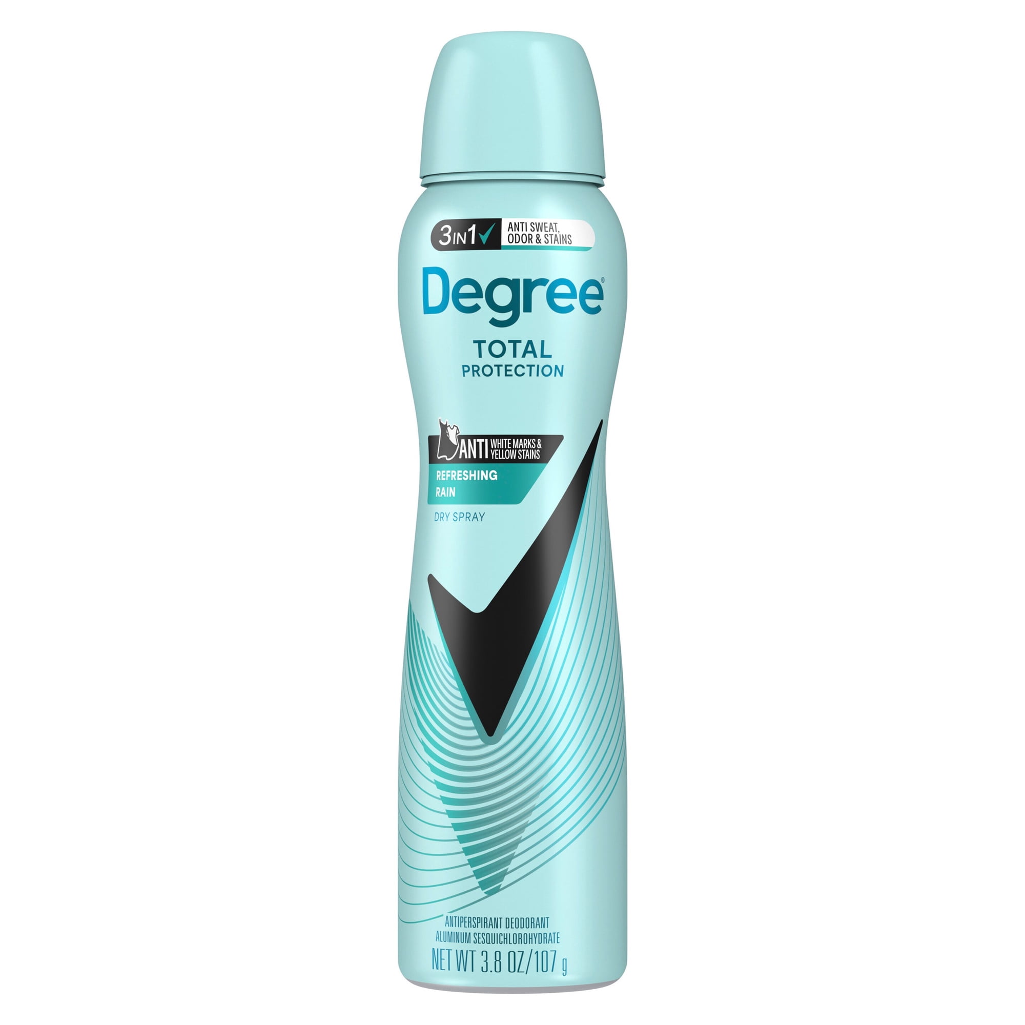 Degree UltraClear Black+White Antiperspirant Deodorant Dry Spray Anti-White Marks and Yellow Stains Pure Rain Antiperspirant for Women, 3.8 oz