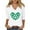 White, variant on Patricks Day Shirts for Women V-Neck 2025 sual 3/4 Sleeve Irish Love Heart Print Shamrock Graphic T-shirt Green Saint Patty's Tunic Tops Plus Size 4X 5X Valentine's Day