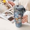 thumbnail image 2 of 30oz Christmas Snowman Tumbler - Insulated Travel Mug with Lid, Straw, Handle, Ideal for Holiday Gifts, Hand Wash Only, 2 of 6