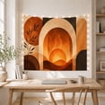 thumbnail image 5 of Amber Flames in a Rust-Colored Arch with Layered Hills, Moody Boho for Cozy Decor Enthusiasts, Mid-Century Wall Art Decor, Housewarming Gift, Tapestry Wall Hanging for Living Room and Bedroom, 5 of 7