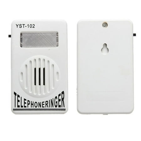 - White ON OFF Switch Telephone Ring Sound Amplifier Strobe Light Flasher Extra-Loud Bell Ringer Up To 95dB