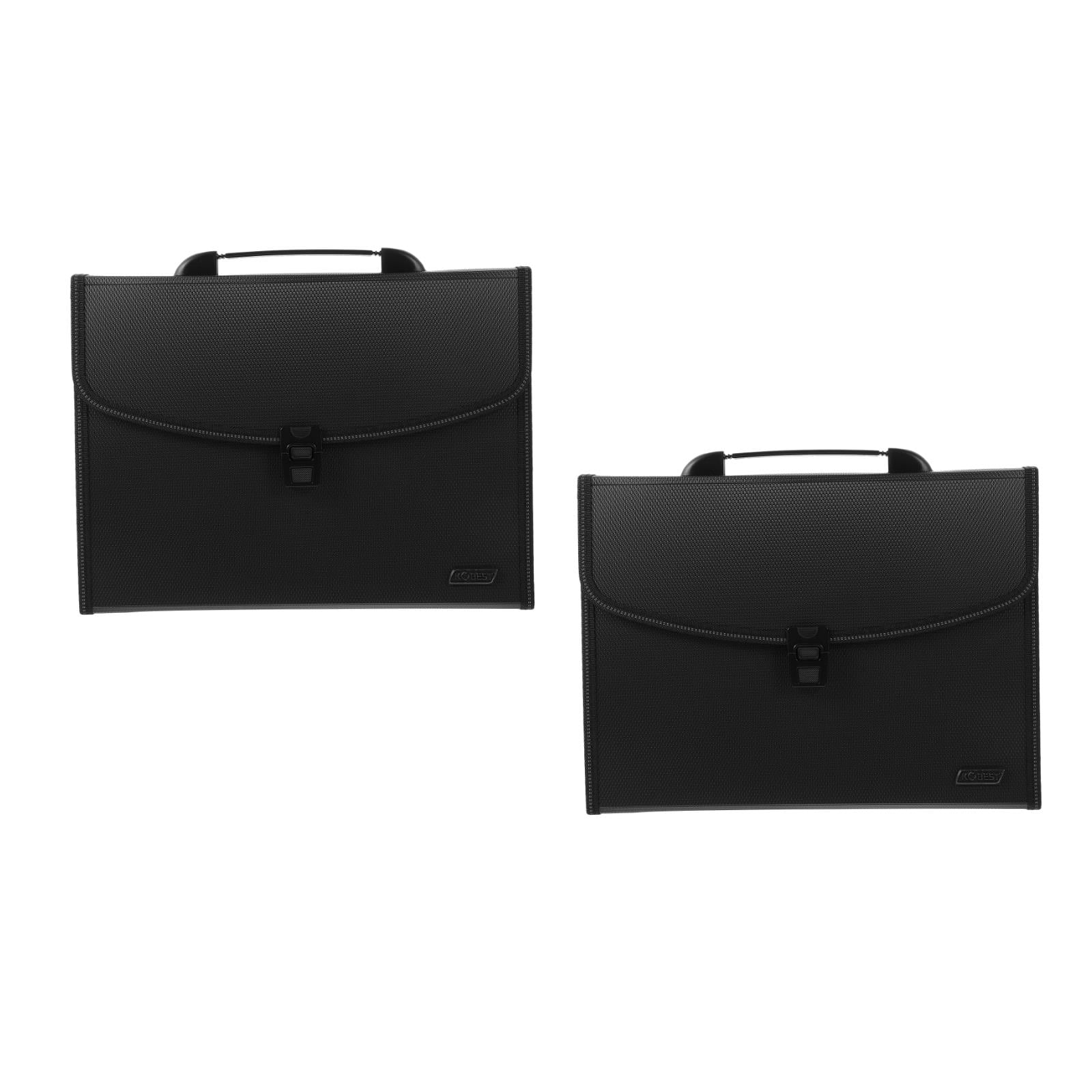 Set of 2 File Folder Tabs Office Files Black Pocket Folders