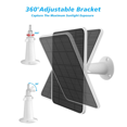thumbnail image 6 of Solar Panel Charger Compatible with Arlo Pro 5S/Pro 4/Pro 3/Ultra 2 & Ultra Cameras – 9ft Cable IP65 Waterproof Power Supply for Continuous Charging, Adjustable Mount Included, 6 of 8