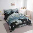 thumbnail image 3 of jejeloiu Wildlife Bear 7-Piece Twin Bedding Sets,Black Blue Bedding Comforter Set For Animal Lover Reversible, 3 of 8