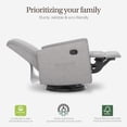 thumbnail image 5 of Evolur Raleigh Nursery Glider Recliner and Rocking Chair in Light Gray, 360° Swivel Motion, Multiple Recline Positions, Easy to Clean, FSC and Greenguard Gold Certified, 5 of 9