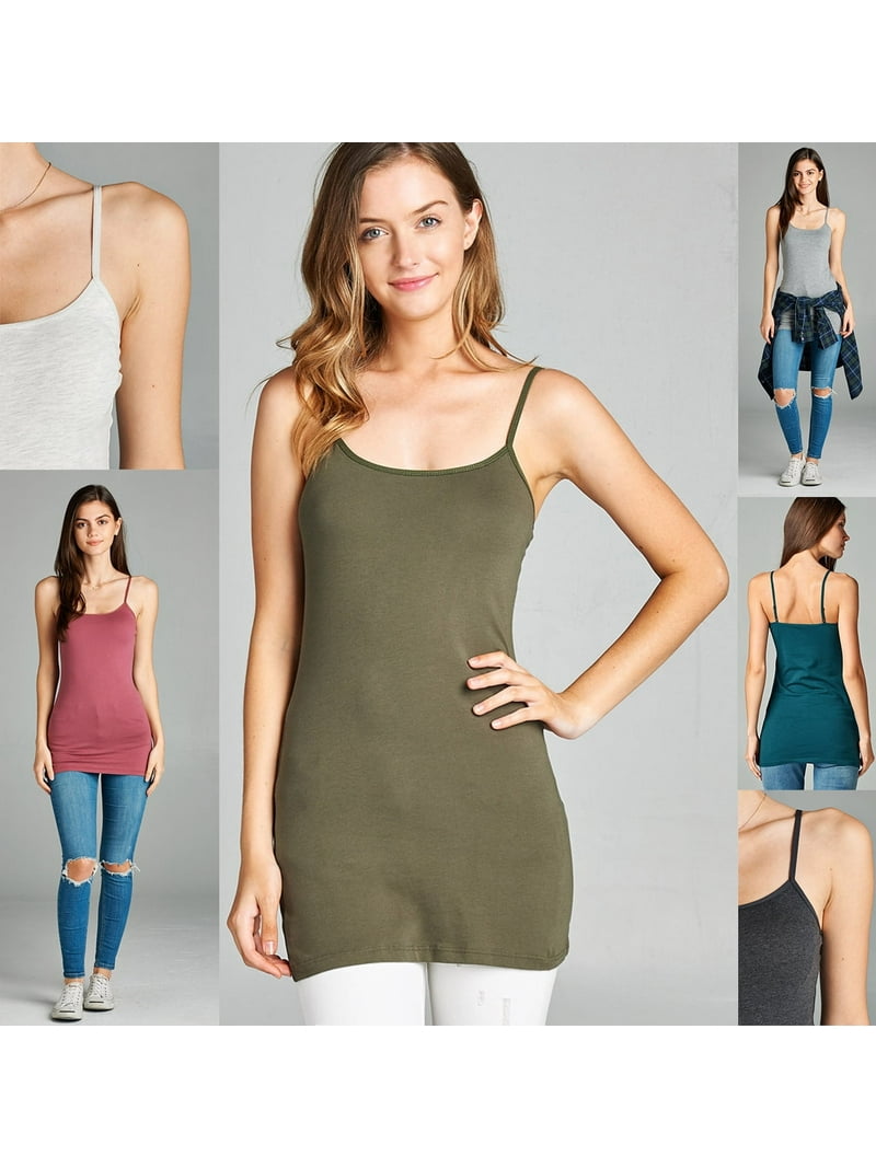 Essential Basic Women's Basic Casual Long Camisole Cami Top