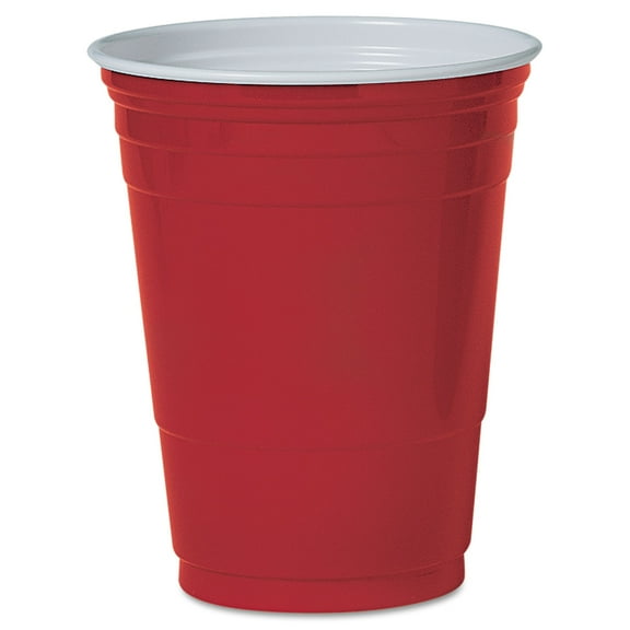 Solo Plastic Party Cold Cups 16oz Red 50/Pack P16RLR