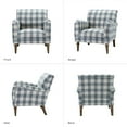 thumbnail image 6 of Plaid Accent Chair Set of 2, Wooden Legs Upholstered Armchair Sofa Home Living Room Navy, 6 of 8