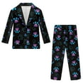 thumbnail image 4 of Xoenoiee Colorful Dog Paw Print Boys Suit Set Including Blazer and Pants 2-Piece Elastic Waist Formal Blazer Jacket for Children Wedding Communion, 5-6 Years, 4 of 7