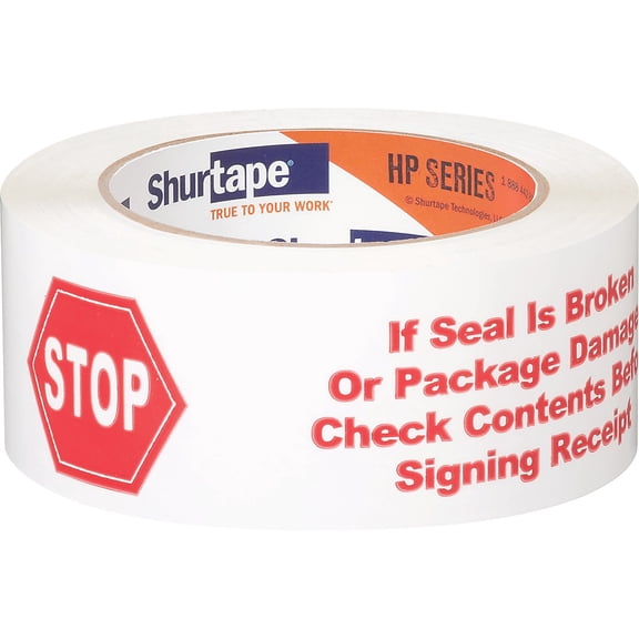 Shurtape HP 240 Packing Tape 1.88" x 109.36 yds. White/Red 36/Carton (124152)