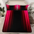 thumbnail image 2 of Feelyou Teens Abstract Ombre Queen Sheet Sets, Red Stripes Lines Bed Set, 4pcs, 2 of 7