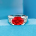 thumbnail image 4 of Created Men Sapphire Ring|Emerald|Ruby|Black Onyx Ring 925 Sterling Silver Men's Ring Pave CZ W/AAA Princess Cut Mens Wedding Band Mens Gemstone Ring，Women's Wedding Rings, 4 of 5