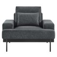 thumbnail image 5 of Armchair Accent Chair, Dark Grey Gray, Fabric, Living Kitchen Cafe Bistro Hospitality Restaurant, Modern Contemporary HB34546, 5 of 8