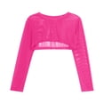 thumbnail image 3 of YONGHS Girls Cute Fishnet Y2K Blouse Round Neck Pullover See Through Mesh Summer Shirt Hot Pink 12, 3 of 5