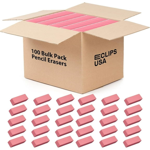 Erasers, Erasers Bulk, Erasers 100 Pack, Pink Erasers,Pencil Erasers, Large Erasers 100 Pack