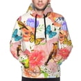 thumbnail image 4 of Bingfone Flowers And Birds Watercolor Men'S Drawstring Hoodie Long Sleeve Pocket Sweatshirts-4x-Large, 4 of 9
