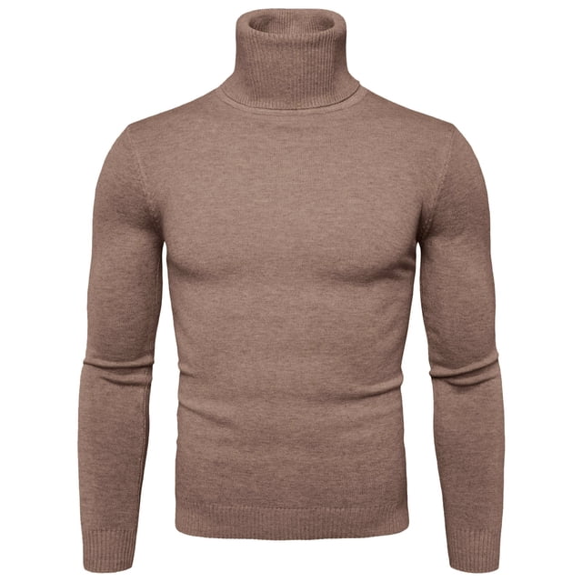 Mens Autumn And Winter Solid Soft Turtleneck Sweater Flexibility Solid Color Close Fitting Top Slim Sweater Coat Hanger Hooks plus Size Winter Coat Rack Stand Trench Coat for Men Coat Winter for Men