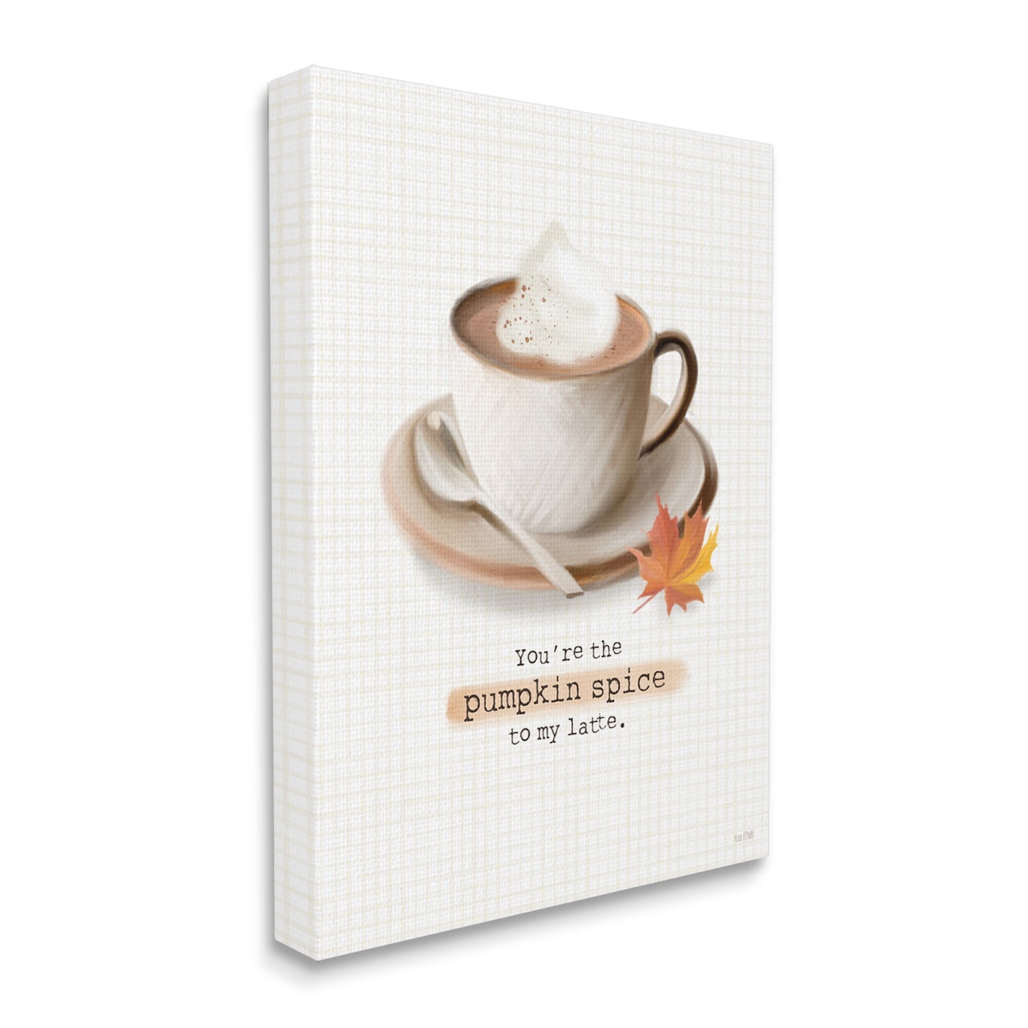 Stupell Industries The Pumpkin Spice to My Latte Romantic Phrase Paintings Gallery-Wrapped Canvas Print Wall Art, 16x20, by House Fenway