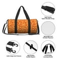 thumbnail image 6 of Haiem Orange Glitter Pattern Gym Bag for Women Men, Waterproof Travel Duffel Bags, Personal Item Travel Bag Weekender Bag with Shoes Compartment & Wet Pocket, 6 of 8