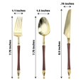 thumbnail image 3 of Efavormart 24 Pack | Gold / Brown Glittered European Plastic Utensil Set With Roman Column Handle, Disposable Fork, Spoon And Knife Silverware, 3 of 11
