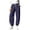 Navy, variant on Zulora Women's Drawstring Elastic Waist Barrel Pants Casual Cropped Joggers with Pockets Loose Straight Leg Lounge Trousers for Daily Wear