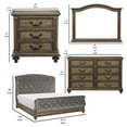 thumbnail image 3 of Chantel 4 Pc Queen Bedroom Set, Velvet Sleigh Design, Weathered Wood, 3 of 7