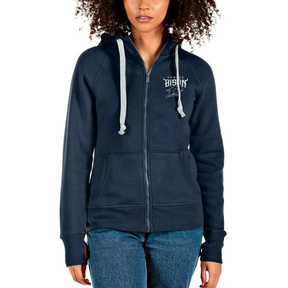 Women's Antigua Navy Howard Bison Victory Full-Zip Hoodie