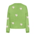thumbnail image 5 of Lenpel Women's Fuzzy Fleece Cardigan Sweaters Casual Long Sleeve V Neck Heart Print Button down Knit Coats Cozy Sweater Jackets(Green,Medium), 5 of 5