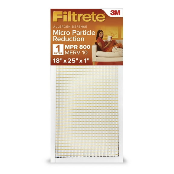 Filtrete 10x20x1, MERV 10, Micro Particle Reduction HVAC Furnace Air Filter, 800 MPR