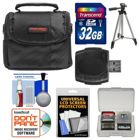 Precision Design PD-C10 Camera/Camcorder Case with 32GB SD Card + Tripod + Accessory Kit