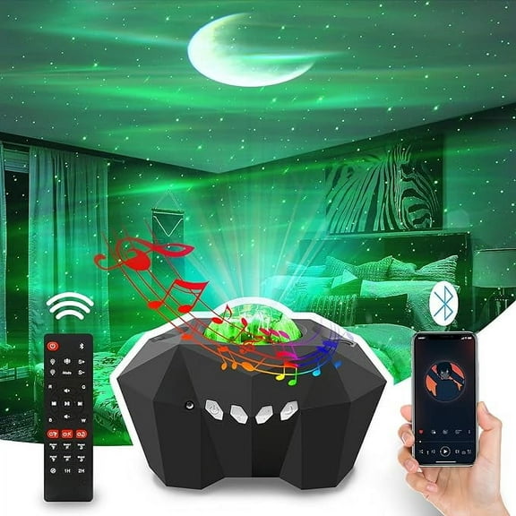 SLOK Aurora Star Light Projector, Galaxy Lights Projector with Remote Control, Night Sky Light Projector Built-in Bluetooth and Multi-Color Projection Lamp for Bedroom Ceiling Party