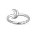 thumbnail image 3 of 925 Sterling Silver Oxidized Platinum Plated Half Moon Women Valentines Day Gifts Ring, 3 of 4